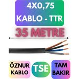 Öznur 4x0,75 Ttr Kablo Metre Seçenekli (Siyah) - 35 METRE