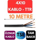 Öznur 4X10 Ttr Kablo Metre Seçenekli (Siyah) - 10 METRE