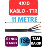 Öznur 4X10 Ttr Kablo Metre Seçenekli (Siyah) - 11 METRE