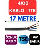 Öznur 4X10 Ttr Kablo Metre Seçenekli (Siyah) - 17 METRE