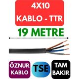 Öznur 4X10 Ttr Kablo Metre Seçenekli (Siyah) - 19 METRE
