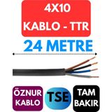 Öznur 4X10 Ttr Kablo Metre Seçenekli (Siyah) - 24 METRE