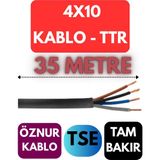 Öznur 4X10 Ttr Kablo Metre Seçenekli (Siyah) - 35 METRE