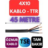 Öznur 4X10 Ttr Kablo Metre Seçenekli (Siyah) - 45 METRE