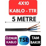 Öznur 4X10 Ttr Kablo Metre Seçenekli (Siyah) - 5 METRE
