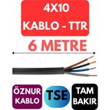 Öznur 4X10 Ttr Kablo Metre Seçenekli (Siyah) - 6 METRE