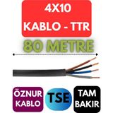 Öznur 4X10 Ttr Kablo Metre Seçenekli (Siyah) - 80 METRE