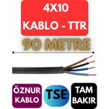 Öznur 4X10 Ttr Kablo Metre Seçenekli (Siyah) - 90 METRE