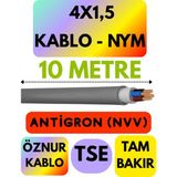 Öznur 4x1,5 Antigron (Nym) Kablo (Gri) Metre Seçenekli - 10 METRE