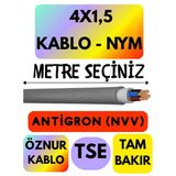 Öznur 4X1,5 Antigron (Nym) Kablo (Gri) Metre Seçenekli