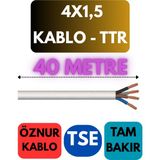 Öznur 4x1,5 Ttr Kablo Metre Seçenekli (Beyaz) - 40 METRE