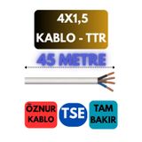 Öznur 4x1,5 Ttr Kablo Metre Seçenekli (Beyaz) - 45 METRE