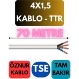 Öznur 4x1,5 Ttr Kablo Metre Seçenekli (Beyaz) - 70 METRE