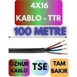 Öznur 4X16 Ttr Kablo Metre Seçenekli (Siyah) - 100 METRE