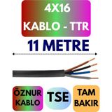 Öznur 4X16 Ttr Kablo Metre Seçenekli (Siyah) - 11 METRE