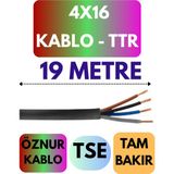Öznur 4X16 Ttr Kablo Metre Seçenekli (Siyah) - 19 METRE