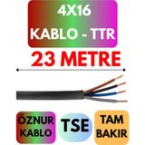 Öznur 4X16 Ttr Kablo Metre Seçenekli (Siyah) - 23 METRE