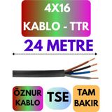 Öznur 4X16 Ttr Kablo Metre Seçenekli (Siyah) - 24 METRE