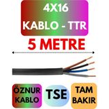 Öznur 4X16 Ttr Kablo Metre Seçenekli (Siyah) - 5 METRE