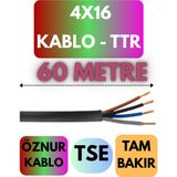 Öznur 4X16 Ttr Kablo Metre Seçenekli (Siyah) - 60 METRE