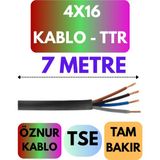 Öznur 4X16 Ttr Kablo Metre Seçenekli (Siyah) - 7 METRE