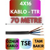 Öznur 4X16 Ttr Kablo Metre Seçenekli (Siyah) - 70 METRE