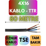 Öznur 4X16 Ttr Kablo Metre Seçenekli (Siyah) - 80 METRE