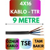 Öznur 4X16 Ttr Kablo Metre Seçenekli (Siyah) - 9 METRE