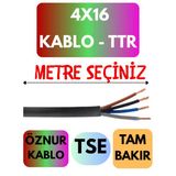 Öznur 4X16 Ttr Kablo Metre Seçenekli (Siyah)