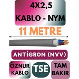 Öznur 4x2,5 Antigron (Nym) Kablo (Gri) Metre Seçenekli - 11 METRE