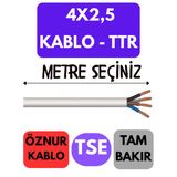 Öznur 4X2,5 Ttr Kablo Metre Seçenekli (Beyaz)