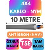 Öznur 4x4 Antigron (Nym) Kablo (Gri) Metre Seçenekli - 10 METRE