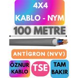 Öznur 4x4 Antigron (Nym) Kablo (Gri) Metre Seçenekli - 100 METRE