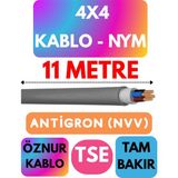 Öznur 4x4 Antigron (Nym) Kablo (Gri) Metre Seçenekli - 11 METRE