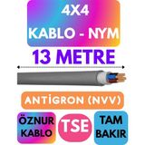 Öznur 4x4 Antigron (Nym) Kablo (Gri) Metre Seçenekli - 13 METRE