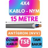 Öznur 4x4 Antigron (Nym) Kablo (Gri) Metre Seçenekli - 15 METRE