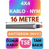 Öznur 4x4 Antigron (Nym) Kablo (Gri) Metre Seçenekli - 16 METRE