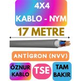 Öznur 4x4 Antigron (Nym) Kablo (Gri) Metre Seçenekli - 17 METRE