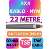 Öznur 4x4 Antigron (Nym) Kablo (Gri) Metre Seçenekli - 22 METRE