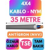 Öznur 4x4 Antigron (Nym) Kablo (Gri) Metre Seçenekli - 35 METRE
