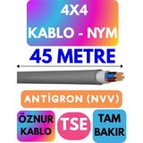 Öznur 4x4 Antigron (Nym) Kablo (Gri) Metre Seçenekli - 45 METRE