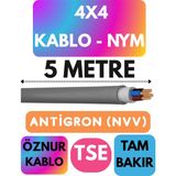 Öznur 4x4 Antigron (Nym) Kablo (Gri) Metre Seçenekli - 5 METRE