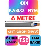 Öznur 4x4 Antigron (Nym) Kablo (Gri) Metre Seçenekli - 6 METRE