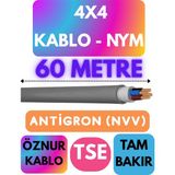 Öznur 4x4 Antigron (Nym) Kablo (Gri) Metre Seçenekli - 60 METRE