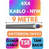 Öznur 4x4 Antigron (Nym) Kablo (Gri) Metre Seçenekli - 9 METRE