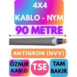 Öznur 4x4 Antigron (Nym) Kablo (Gri) Metre Seçenekli - 90 METRE