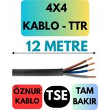 Öznur 4x4 Ttr Kablo Metre Seçenekli (Siyah) - 12 METRE