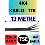 Öznur 4x4 Ttr Kablo Metre Seçenekli (Siyah) - 13 METRE
