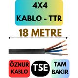 Öznur 4x4 Ttr Kablo Metre Seçenekli (Siyah) - 18 METRE