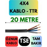 Öznur 4x4 Ttr Kablo Metre Seçenekli (Siyah) - 20 METRE
